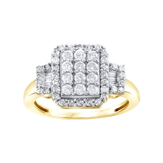 AFFY White Natural Diamond Fashion Ring In 10k Yellow Gold (1 Cttw)