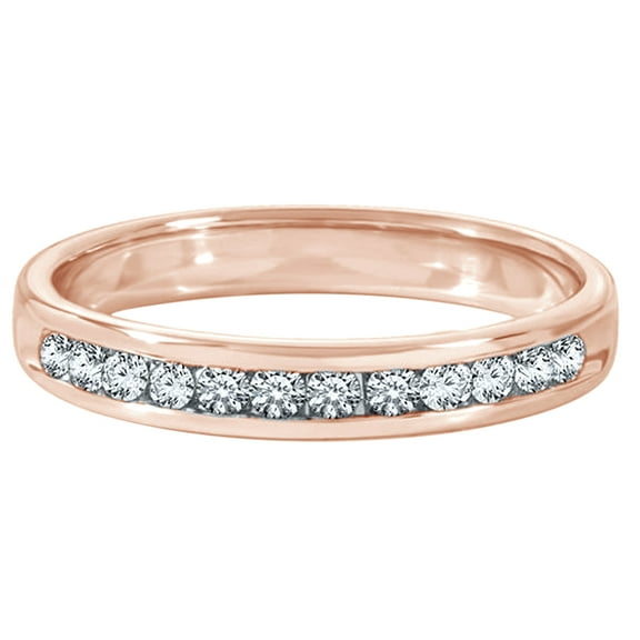 AFFY White Natural Diamond Fashion Ring In 14k Rose Gold (0.125 Cttw)