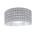 thumbnail image 1 of AFFY White Natural Diamond Five Row Anniversary Ring in 10K White Gold (1 cttw), 1 of 1