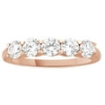 thumbnail image 1 of AFFY White Natural Diamond Five Stone Anniversary Ring In 14k Rose Gold (0.5 Cttw), 1 of 1