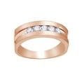 thumbnail image 1 of AFFY White Natural Diamond Five Stone Band Ring In 10k Rose Gold (0.53 Cttw), 1 of 1