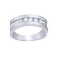 thumbnail image 1 of AFFY White Natural Diamond Five Stone Band Ring In 10k White Gold (0.53 Cttw), 1 of 1