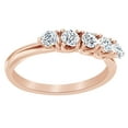 thumbnail image 1 of White Natural Diamond Five Stone Engagement Ring In 14K Solid Rose Gold (0.5 Ct), Ring Size-10.5, 1 of 1