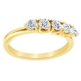 thumbnail image 1 of AFFY White Natural Diamond Five Stone Engagement Ring In 14K Solid Yellow Gold (0.5 Ct), Ring Size-4, 1 of 1