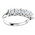 thumbnail image 1 of AFFY White Natural Diamond Five Stone Engagement Wedding Ring In 14K Solid White Gold (1 Ct), Size-9.5 By, 1 of 1