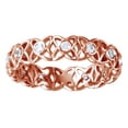 thumbnail image 1 of AFFY White Natural Diamond Floral Design Eternity Band Ring In 14K Rose Gold (0.33 Cttw), 1 of 1
