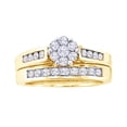 thumbnail image 1 of AFFY White Natural Diamond Flower Bridal Ring Set In Solid Gold (0.5 Cttw), 1 of 1
