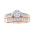 thumbnail image 1 of AFFY White Natural Diamond Flower Bridal Ring Set In Solid Gold (0.5 Cttw), 1 of 1