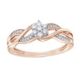 thumbnail image 1 of AFFY White Natural Diamond Flower Cluster Loop Ring in 10k Rose Gold, 1 of 1