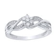 thumbnail image 1 of AFFY White Natural Diamond Flower Cluster Loop Ring in 10k White Gold, 1 of 1