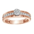 thumbnail image 1 of AFFY White Natural Diamond Flower Engagement Ring in 10k Rose Gold, 1 of 1