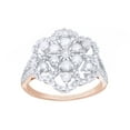 thumbnail image 1 of AFFY White Natural Diamond Flower Frame Split Shank Ring in 10K Rose Gold (1 cttw), 1 of 1
