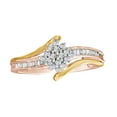 thumbnail image 1 of AFFY White Natural Diamond Flower Ring in 10k Two-Tone Rose Gold, 1 of 1
