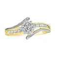 thumbnail image 1 of AFFY White Natural Diamond Flower Ring in 10k Two-Tone Yellow Gold, 1 of 6