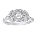 thumbnail image 1 of AFFY White Natural Diamond Frame Celtic Trinity Knot Ring in 10k White Gold, 1 of 1
