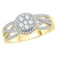 thumbnail image 1 of AFFY White Natural Diamond Frame Cluster Promise Ring in 10k Yellow Gold, 1 of 1