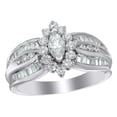 thumbnail image 1 of AFFY White Natural Diamond Frame Engagement Ring in 10K White Gold (1 cttw), 1 of 1