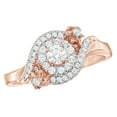 thumbnail image 1 of AFFY White Natural Diamond Frame Flower Bypass Engagement Ring in 10k Rose Gold, 1 of 1