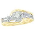 thumbnail image 1 of AFFY White Natural Diamond Frame Flower Swirl Engagement Ring in Two Tone 10k Yellow Gold, 1 of 1