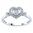 thumbnail image 1 of AFFY White Natural Diamond Frame Heart Promise Ring in 10k White Gold, 1 of 1