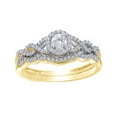 thumbnail image 1 of AFFY White Natural Diamond Frame Loose Braid Bridal Ring Set In Solid Gold (0.38 Cttw), 1 of 1