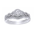 thumbnail image 1 of AFFY White Natural Diamond Frame Loose Braid Bridal Ring Set In Solid Gold (0.38 Cttw), 1 of 1