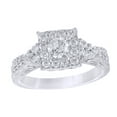 thumbnail image 1 of AFFY White Natural Diamond Frame Split Shank Engagement Ring in 10K White Gold (1 cttw), 1 of 1