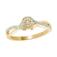 thumbnail image 1 of AFFY White Natural Diamond Frame Twist Promise Ring In 10k Yellow Gold (0.13 Cttw), 1 of 1