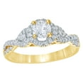 thumbnail image 1 of AFFY White Natural Diamond Frame Twist Shank Engagement Ring in 10k Yellow Gold By, 1 of 1