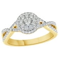thumbnail image 1 of AFFY White Natural Diamond Frame Twist Shank Engagement Ring in 14k Yellow Gold (0.5 Cttw), 1 of 1