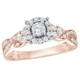 thumbnail image 1 of AFFY White Natural Diamond Frame Twist Shank Engagement Ring in Two Tone 10k Rose Gold, 1 of 1