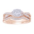 thumbnail image 1 of AFFY White Natural Diamond Frame Twisted Shank Bridal Ring Set In Solid Gold (0.33 Cttw), 1 of 1
