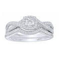 thumbnail image 1 of AFFY White Natural Diamond Frame Twisted Shank Bridal Ring Set In Solid Gold (0.33 Cttw), 1 of 1