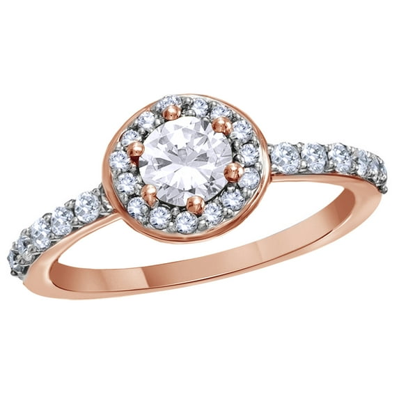 AFFY White Natural Diamond Framed Engagement Ring in 14K Rose Gold (0.5 cttw)