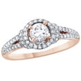 thumbnail image 1 of AFFY White Natural Diamond Framed Engagement Ring in 14K Rose Gold (0.62 cttw), 1 of 1