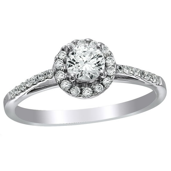 AFFY White Natural Diamond Framed Engagement Ring in 14K Solid Gold (0.5 cttw)