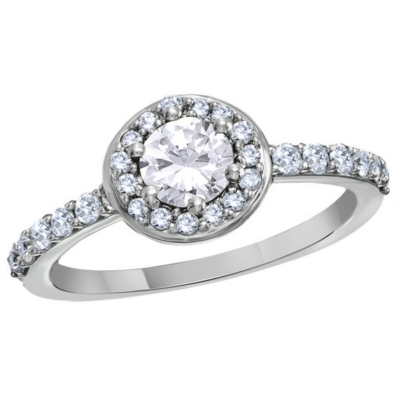 AFFY White Natural Diamond Framed Engagement Ring in 14K White Gold (0.5 cttw)