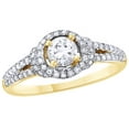 thumbnail image 1 of AFFY White Natural Diamond Framed Engagement Ring in 14K Yellow Gold (0.62 cttw), 1 of 1