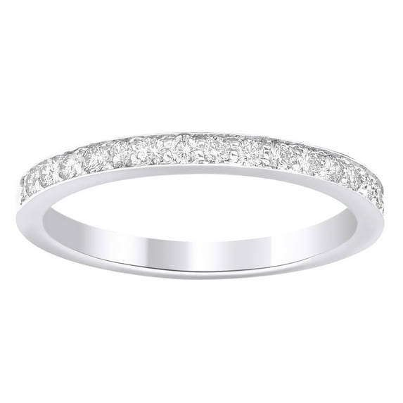 White Natural Diamond Full Eternity Ring In 10k White Gold (0.35 Cttw)