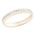 thumbnail image 1 of AFFY White Natural Diamond Half Eternity Ring In 14k Rose Gold (0.25 Cttw), 1 of 1