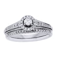 thumbnail image 1 of AFFY White Natural Diamond Halo Bridal Ring Set In Solid Gold (0.5 Cttw), 1 of 1