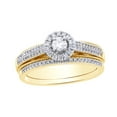 thumbnail image 1 of AFFY White Natural Diamond Halo Bridal Ring Set In Solid Gold (0.5 Cttw), 1 of 1