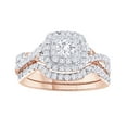 thumbnail image 1 of AFFY White Natural Diamond Halo Ring Set In 10k Rose Gold (1.1 Cttw), 1 of 1