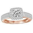 thumbnail image 1 of AFFY White Natural Diamond Halo Vintage Style Engagement Ring In 14k Rose Gold (0.66 Cttw), 1 of 1