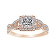 thumbnail image 1 of AFFY White Natural Diamond Halo Vintage Style Ring In 14k Rose Gold (1 Cttw), 1 of 1