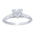 thumbnail image 1 of AFFY White Natural Diamond Heart Cluster Ring in 10k Solid Gold (0.33 Cttw), 1 of 1