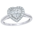 thumbnail image 1 of AFFY White Natural Diamond Heart Frame Cluster Ring in 14k White Gold (0.5 Cttw) By, 1 of 1