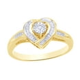 thumbnail image 1 of White Natural Diamond Heart Frame Promise Ring in 10k Yellow Gold (0.2 Cttw), 1 of 1