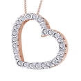 thumbnail image 1 of AFFY White Natural Diamond Heart Pendant Necklace in 14K Solid Rose Gold (0.5 Ct), 1 of 1