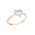 thumbnail image 1 of AFFY White Natural Diamond Heart Promise Band Ring In 10k Rose Gold (0.15 Cttw), 1 of 1